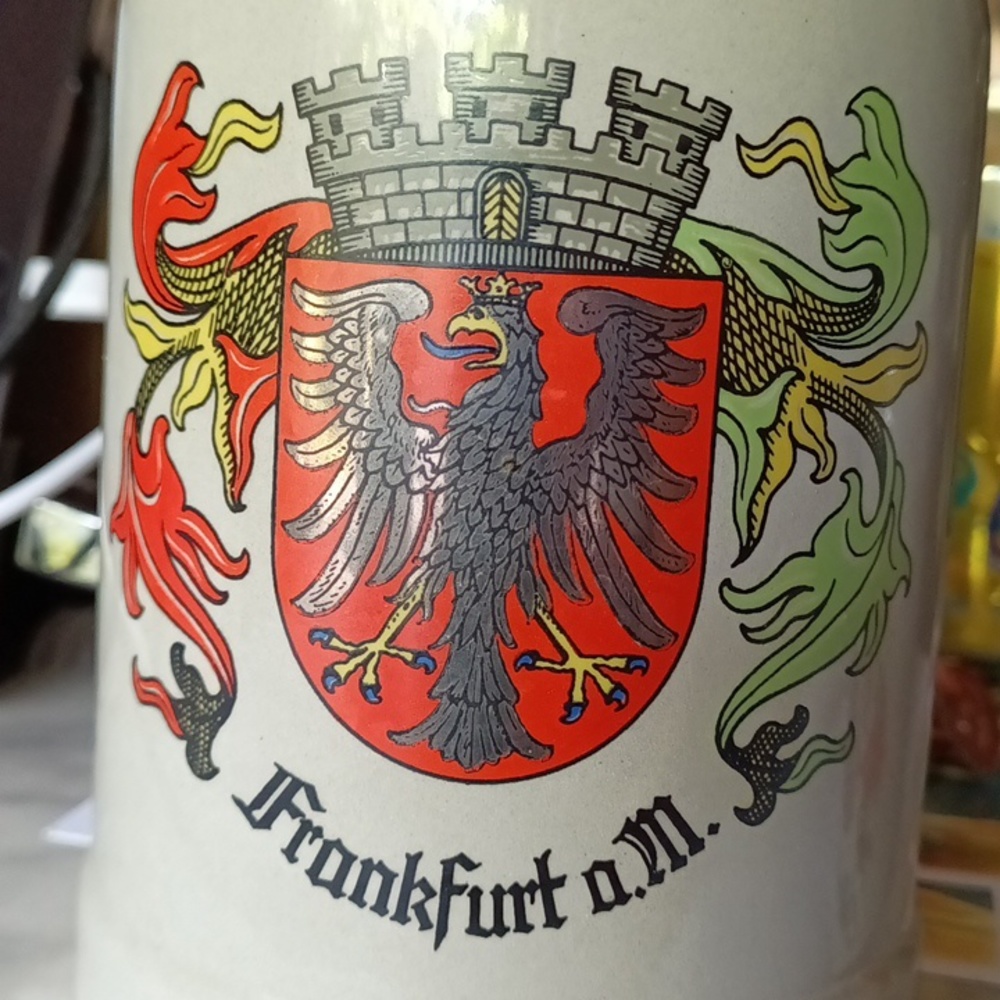 Vintage West Germany Frankfurt A.m. Beer Stein with Coat of Arms Gerz